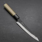Petty Blue Steel #1 Stainless Clad Kurouchi Buffalo Magnolia Handle 150mm (5.9”)-[Musashi]-[Japanese-Kitchen-Knives]