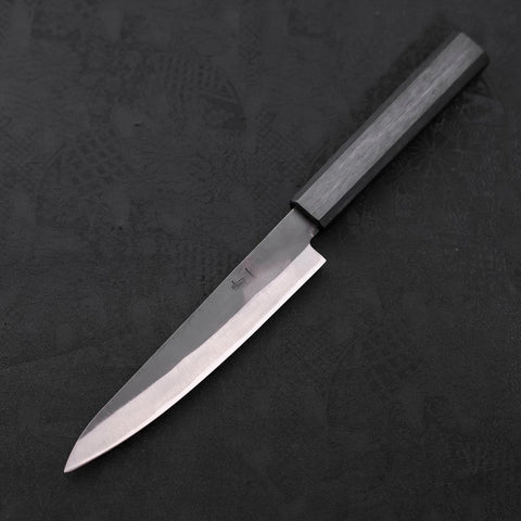 Petty Blue Steel #1 Stainless Clad Kurouchi Dark Blue Urushi Handle 150mm (5.9”)-[Musashi]-[Japanese-Kitchen-Knives]