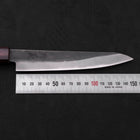 Petty Blue Steel #1 Stainless Clad Kurouchi Purple Urushi Handle 150mm (5.9”)-[Musashi]-[Japanese-Kitchen-Knives]