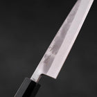 Petty Blue Steel #2 Nashiji Stainless Clad Buffalo Teak Handle 135mm (5.3”)-[Musashi]-[Japanese-Kitchen-Knives]