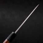 Petty Blue Steel #2 Nashiji Stainless Clad Buffalo Teak Handle 135mm (5.3”)-[Musashi]-[Japanese-Kitchen-Knives]