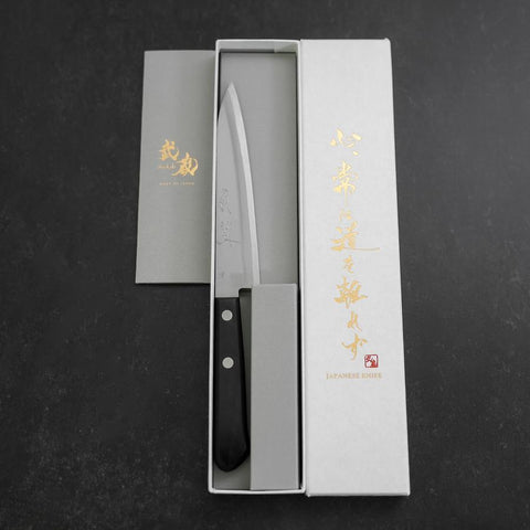 Petty Blue Steel #2 Polished Western Black Handle 150mm (5.9”)-[Musashi]-[Japanese-Kitchen-Knives]