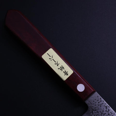 Petty Blue Super Nashiji Red Western Handle 150mm (5.9”)-[Musashi]-[Japanese-Kitchen-Knives]