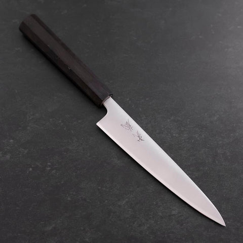 Petty Blue Super Polished Ebony Handle 150mm (5.9”)-[Musashi]-[Japanese-Kitchen-Knives]