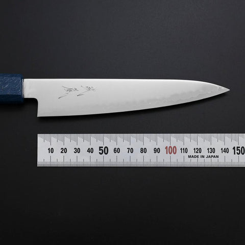 Petty Chromax Polished Blue Urushi Handle 150mm (5.9”)-[Musashi]-[Japanese-Kitchen-Knives]