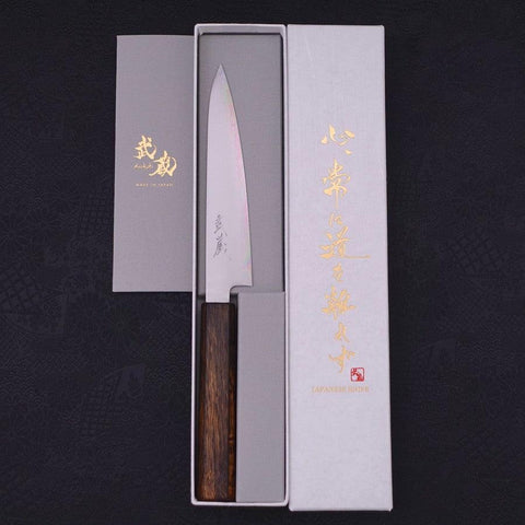 Petty Chromax Polished Sumi Urushi Handle 150mm (5.9”)-[Musashi]-[Japanese-Kitchen-Knives]