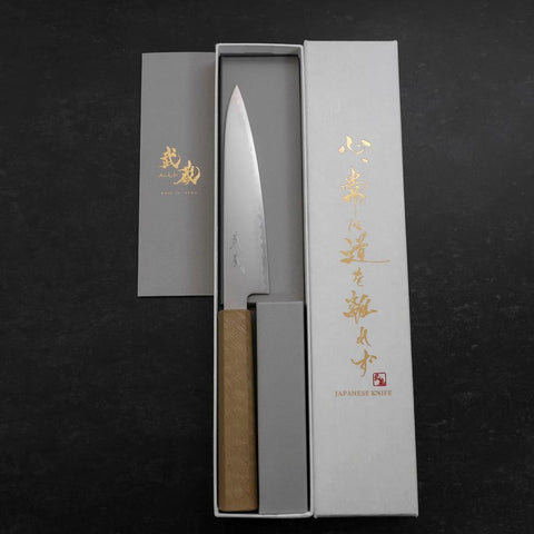 Petty Chromax Polished White Urushi Handle 150mm (5.9”)-[Musashi]-[Japanese-Kitchen-Knives]