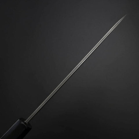 Petty Cobalt Stainless HRC62 Kurouchi Damascus Buffalo Ebony Handle 150mm (5.9”)-[Musashi]-[Japanese-Kitchen-Knives]