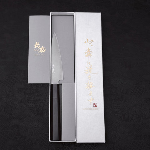 Petty HAP-40 Polished Buffalo Ebony Handle 120mm (4.7”)-[Musashi]-[Japanese-Kitchen-Knives]