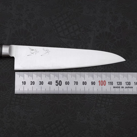 Petty Knife AUS-8 Polished Western Black Handle 120mm (4.7”)-[Musashi]-[Japanese-Kitchen-Knives]
