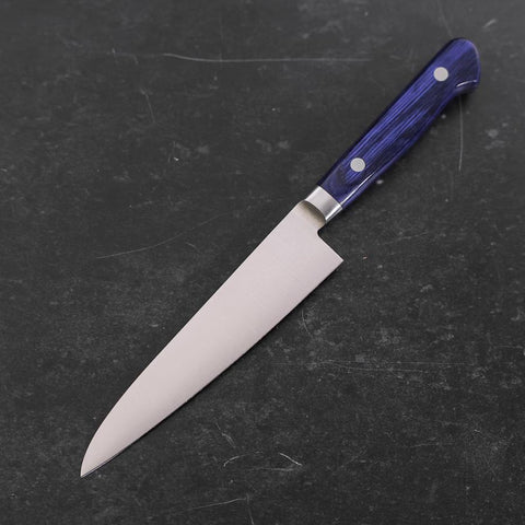Petty Molybdenum Polished Western Blue Handle 120mm (4.7”)-[Musashi]-[Japanese-Kitchen-Knives]