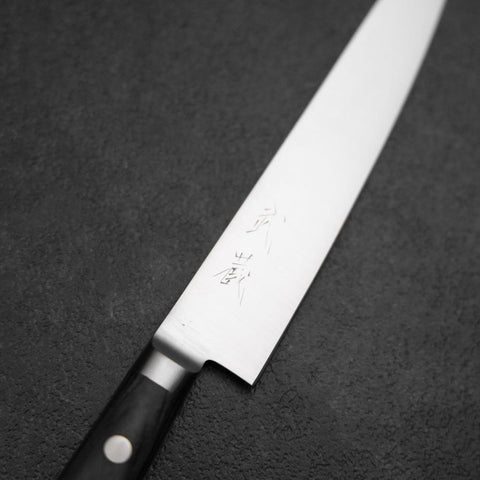 Petty Molybdenum Polished Western Purple Handle 150mm (5.9”)-[Musashi]-[Japanese-Kitchen-Knives]