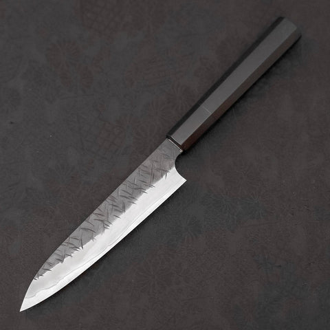 Petty SG-2 Kurouchi Tsuchime Buffalo Ebony Handle 150mm (5.9”)-[Musashi]-[Japanese-Kitchen-Knives]