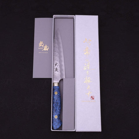 Petty SG-2 Tsuchime Turquoise Blue Handle 150mm (5.9”)-[Musashi]-[Japanese-Kitchen-Knives]