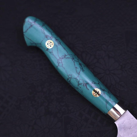 Petty SG-2 Tsuchime Turquoise Green Handle 150mm (5.9”)-[Musashi]-[Japanese-Kitchen-Knives]