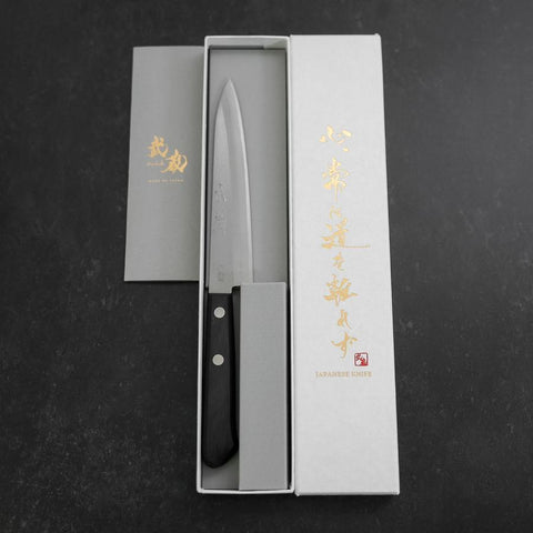 Petty SK Steel Polished Western Black Handle 150mm (5.9”)-[Musashi]-[Japanese-Kitchen-Knives]