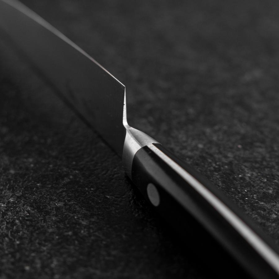Petty SKD12 Polished Western Black Handle 120mm (4.7”)-[Musashi]-[Japanese-Kitchen-Knives]