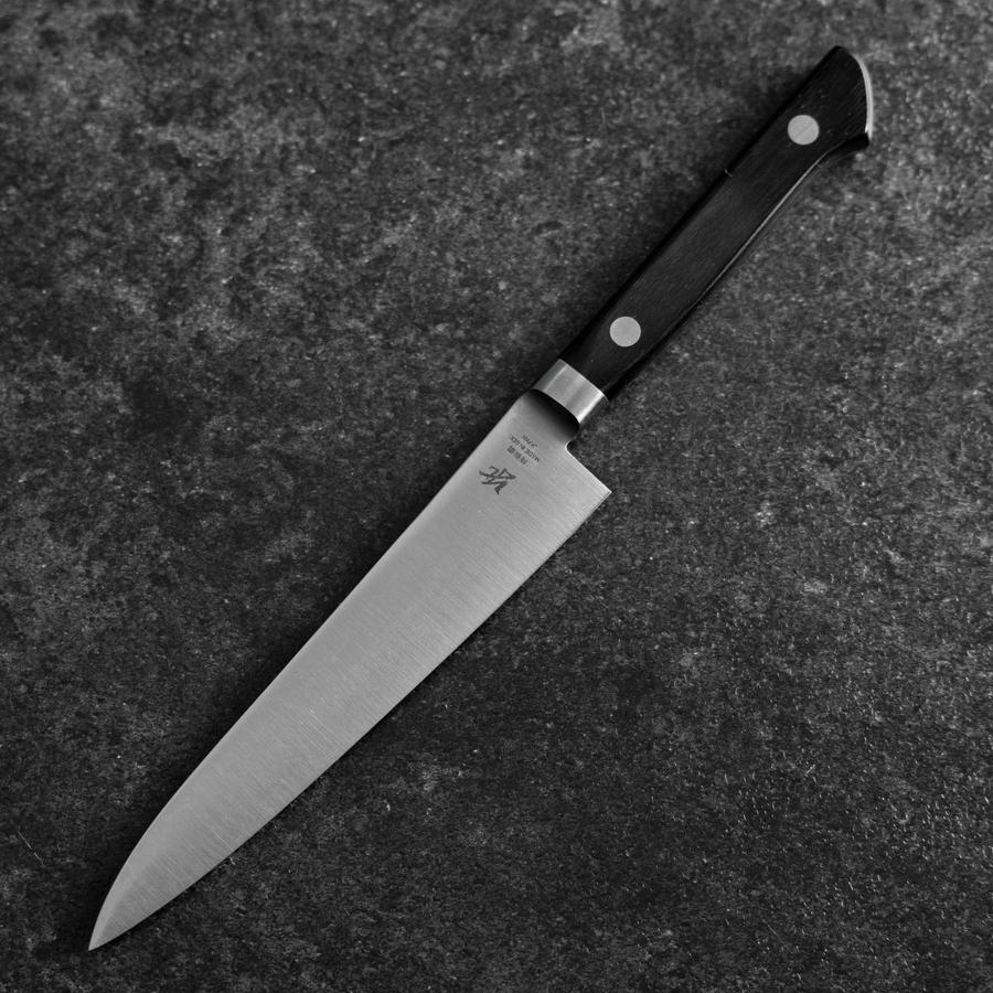 Petty SKD12 Polished Western Black Handle 150mm (5.9”)-[Musashi]-[Japanese-Kitchen-Knives]
