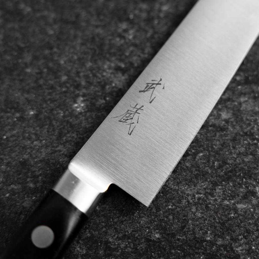 Petty SKD12 Polished Western Black Handle 150mm (5.9”)-[Musashi]-[Japanese-Kitchen-Knives]