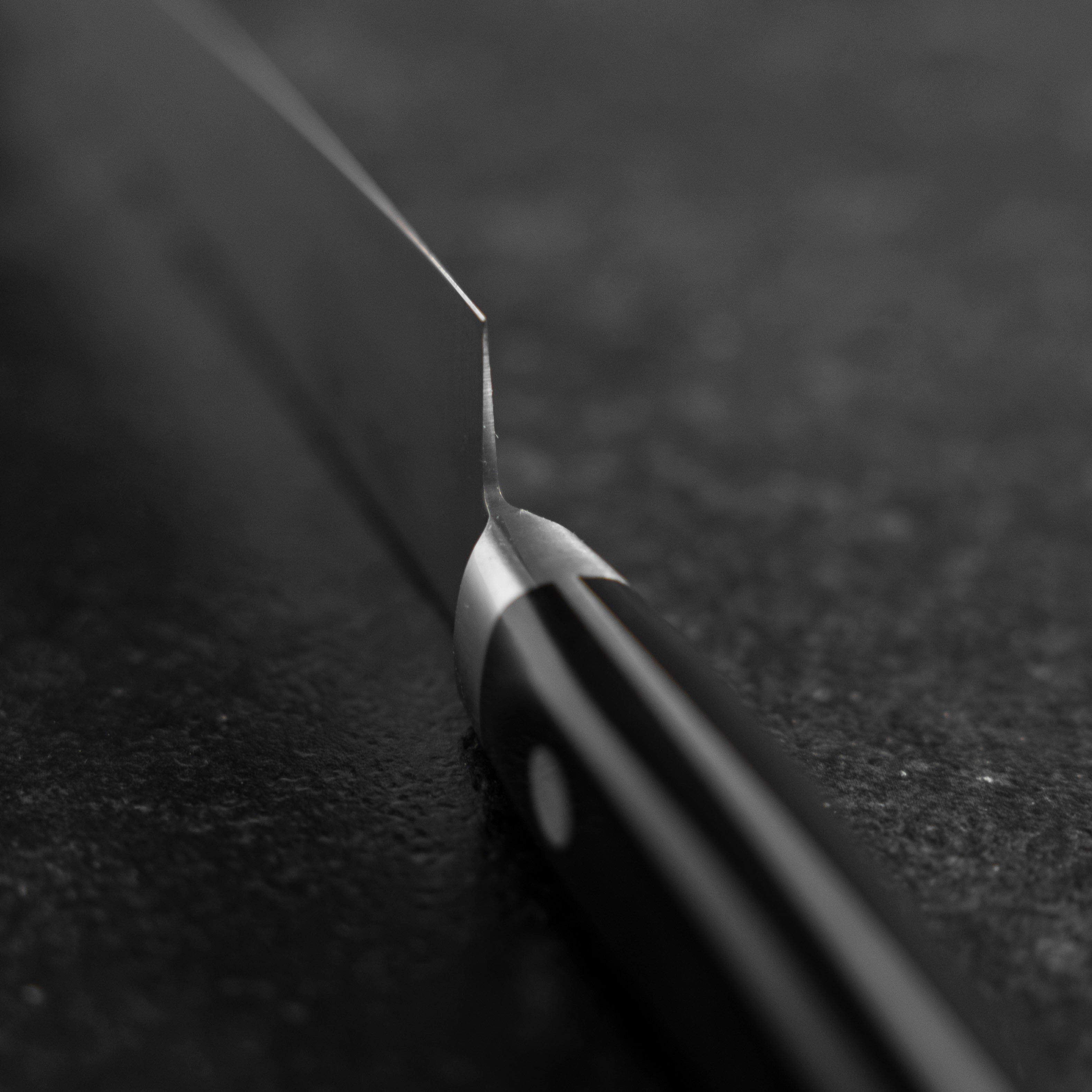 Petty SKD12 Polished Western Black Handle 150mm (5.9”)-[Musashi]-[Japanese-Kitchen-Knives]