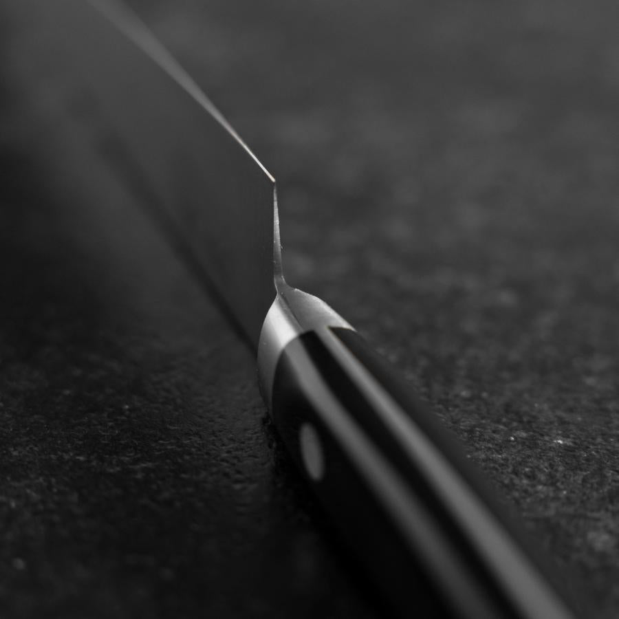 Petty SKD12 Polished Western Black Handle 150mm (5.9”)-[Musashi]-[Japanese-Kitchen-Knives]
