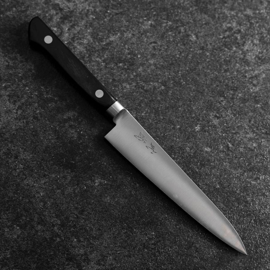 Petty SKD12 Polished Western Black Handle 150mm (5.9”)-[Musashi]-[Japanese-Kitchen-Knives]