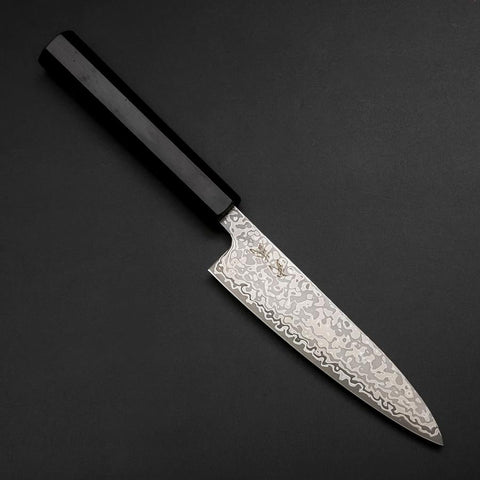 Petty SLD Black Damascus Ebony Handle 130mm (5.1”)-[Musashi]-[Japanese-Kitchen-Knives]