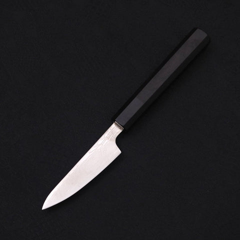 Petty SLD Wave Nickel Damascus Buffalo Ebony Handle 90mm (3.5”)-[Musashi]-[Japanese-Kitchen-Knives]