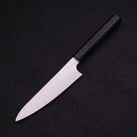 Petty Silver Steel #3 Damascus Buffalo Ebony Handle 150mm (5.9”)-[Musashi]-[Japanese-Kitchen-Knives]