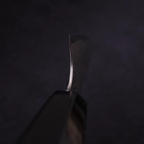 Petty Silver Steel #3 Damascus Buffalo Ebony Handle 150mm (5.9”)-[Musashi]-[Japanese-Kitchen-Knives]