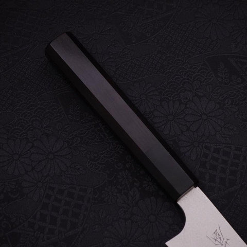 Petty Silver Steel #3 Damascus Buffalo Ebony Handle 150mm (5.9”)-[Musashi]-[Japanese-Kitchen-Knives]