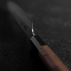 Petty Silver Steel #3 Kasumi Buffalo Walnut Handle 135mm (5.3”)-[Musashi]-[Japanese-Kitchen-Knives]