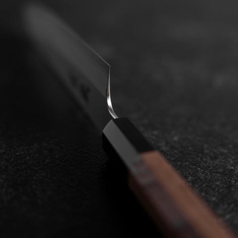 Petty Silver Steel #3 Kasumi Buffalo Walnut Handle 135mm (5.3”)-[Musashi]-[Japanese-Kitchen-Knives]