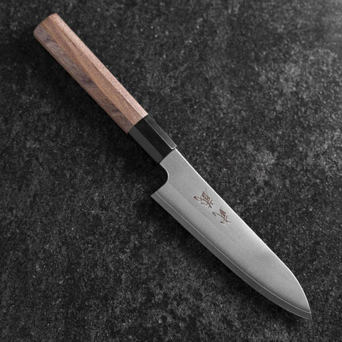 Petty Silver Steel #3 Kasumi Buffalo Walnut Handle 135mm (5.3”)-[Musashi]-[Japanese-Kitchen-Knives]