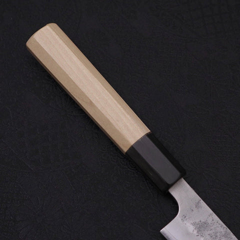 Petty Silver Steel #3 Nashiji Buffalo Magnolia Handle 135mm (5.3”)-[Musashi]-[Japanese-Kitchen-Knives]