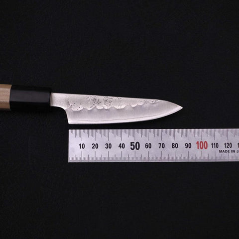 Petty Silver Steel #3 Nashiji Buffalo Magnolia Handle 80mm (3.1”)-[Musashi]-[Japanese-Kitchen-Knives]