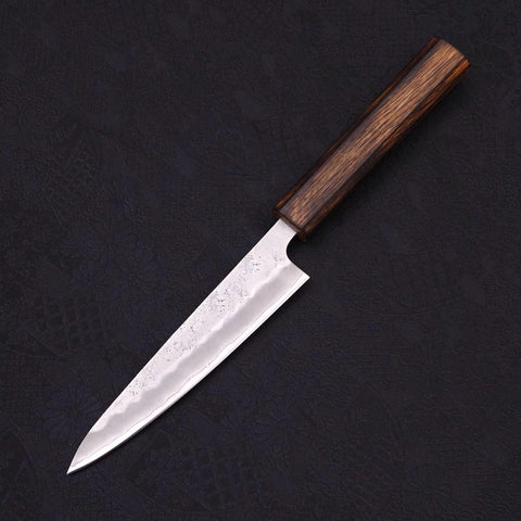 Petty Silver Steel #3 Nashiji Sumi Urushi Handle 135mm (5.3”)-[Musashi]-[Japanese-Kitchen-Knives]
