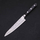 Petty Silver Steel #3 Nashiji Western Black Handle 135mm (5.3”)-[Musashi]-[Japanese-Kitchen-Knives]