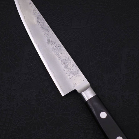 Petty Silver Steel #3 Nashiji Western Black Handle 135mm (5.3”)-[Musashi]-[Japanese-Kitchen-Knives]