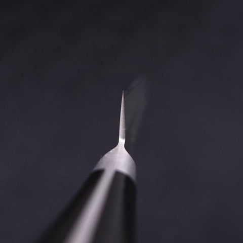 Petty Silver Steel #3 Nashiji Western Black Handle 135mm (5.3”)-[Musashi]-[Japanese-Kitchen-Knives]