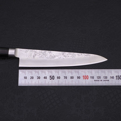 Petty Silver Steel #3 Nashiji Western Black Handle 135mm (5.3”)-[Musashi]-[Japanese-Kitchen-Knives]