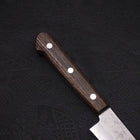 Petty Silver Steel #3 Nashiji Western Brown Handle 135mm (5.3”)-[Musashi]-[Japanese-Kitchen-Knives]