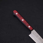 Petty Silver Steel #3 Nashiji Western Red Handle 135mm (5.3”)-[Musashi]-[Japanese-Kitchen-Knives]