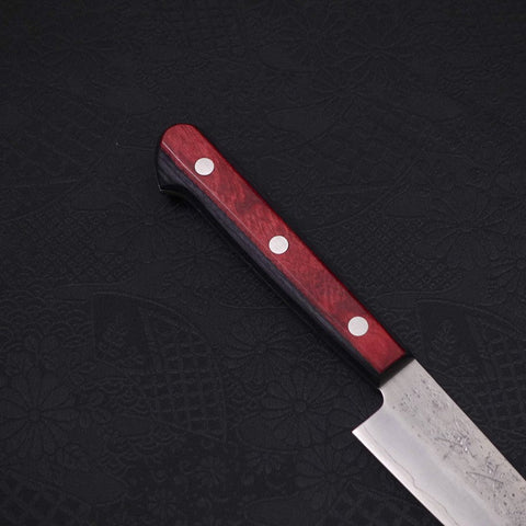 Petty Silver Steel #3 Nashiji Western Red Handle 135mm (5.3”)-[Musashi]-[Japanese-Kitchen-Knives]