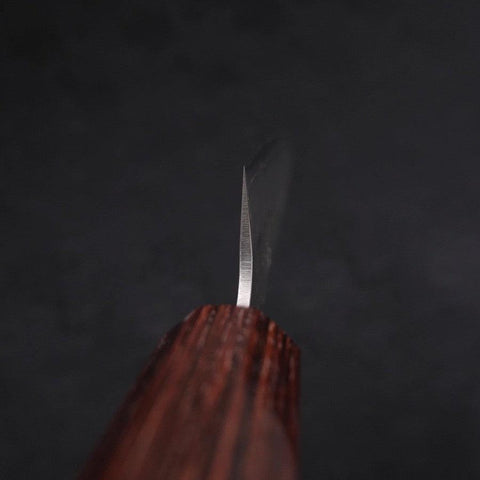 Petty Silver Steel #3 Nashiji Zelkova Handle 140mm (5.5”)-[Musashi]-[Japanese-Kitchen-Knives]