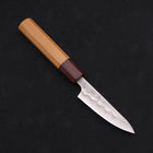Petty Silver Steel #3 Nashiji Zelkova Handle 80mm (3.1”)-[Musashi]-[Japanese-Kitchen-Knives]
