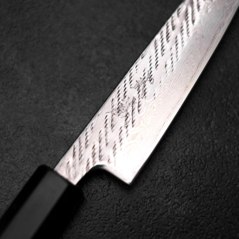 Petty Silver Steel #3 Nawame Buffalo Magnolia Handle 135mm (5.3”)-[Musashi]-[Japanese-Kitchen-Knives]
