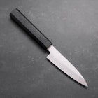 Petty Silver Steel #3 Polished Black Ishime Urushi Handle 110mm (4.3”)-[Musashi]-[Japanese-Kitchen-Knives]