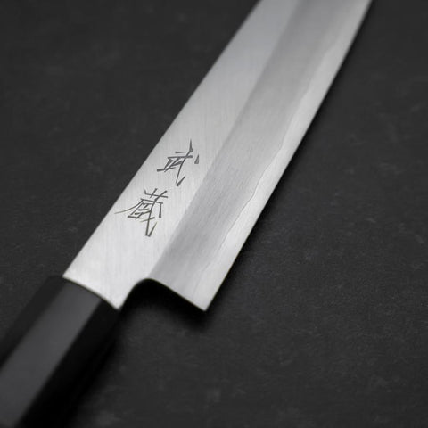 Petty Silver Steel #3 Polished Buffalo Ebony Handle 110mm (4.3”)-[Musashi]-[Japanese-Kitchen-Knives]