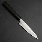 Petty Silver Steel #3 Polished Buffalo Ebony Handle 140mm (5.5”)-[Musashi]-[Japanese-Kitchen-Knives]
